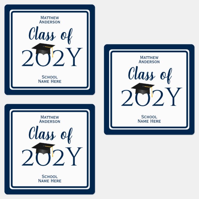 Class of 2021 Simple Elegant Navy Blue Graduation (Group)