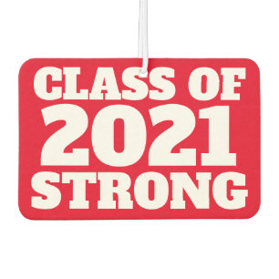 Class of 2021 strong bold red senior air freshener