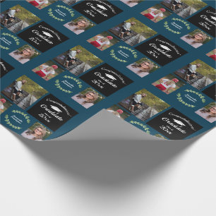 Class of 2021 Three Photo Graduation Party Wrapping Paper