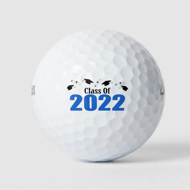 Class Of 2022 Caps And Diplomas (Blue) Golf Balls (Front)
