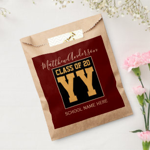 Class of 2022 Elegant Burgundy Graduation Party Favour Bag