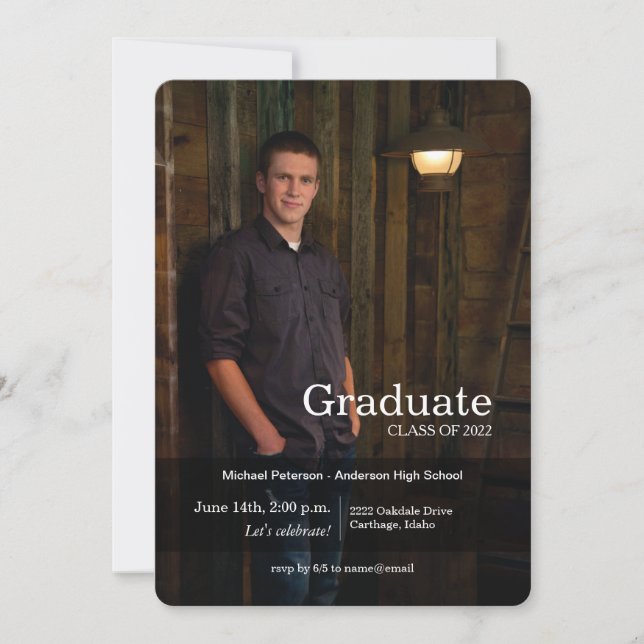 Class of 2022 Four Photo Graduation Party Invitation (Front)