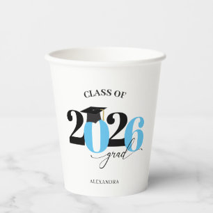 Class of 2022 Graduate Light BlueModern Tyopgraphy Paper Cups