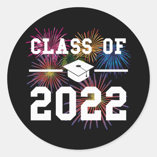 Class of 2022 Graduation Classic Round Sticker (Front)