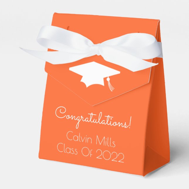 Class Of 2022 Graduation Favour Boxes (Orange) (Front Side)