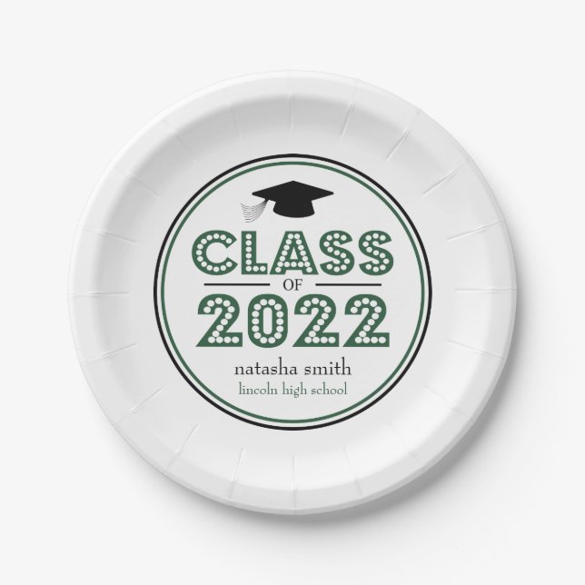 Class Of 2022 Graduation Plates (Emerald) (Front)