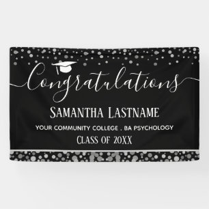 Class of 2022 Graduation Silver Confetti Banner