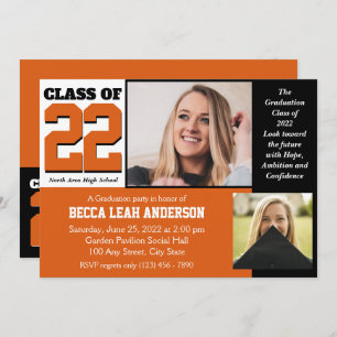 Class of 2022 Hope and Confidence Orange Invitation