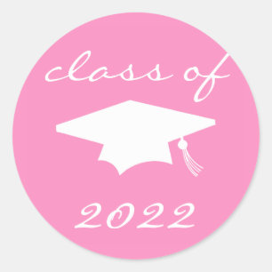 Class Of 2022 Label (Pink Graduation Cap)