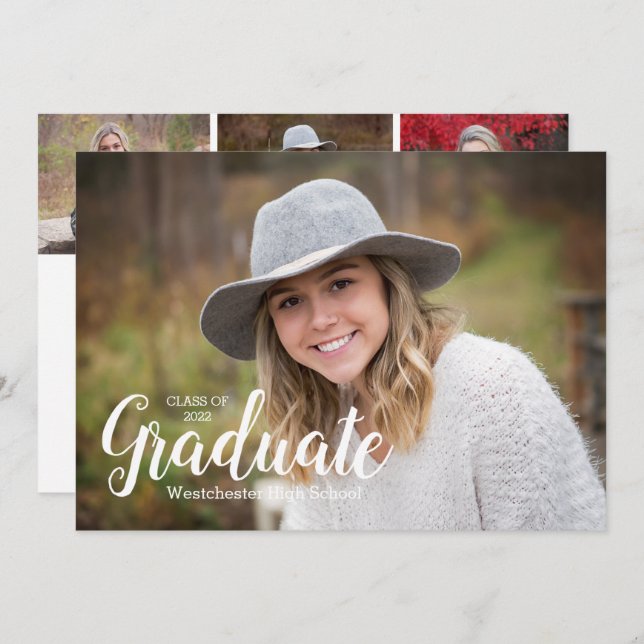 Class of 2022 Modern Photo Graduation Invitation (Front/Back)