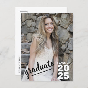Class of 2022 Modern Photo High School Graduation  Announcement Postcard