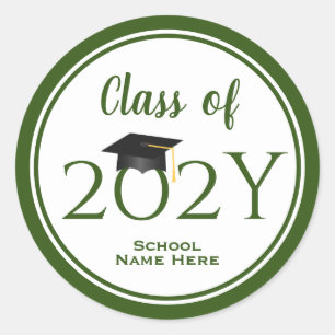 Class of 2022 Simple Elegant Navy Blue Graduation Classic Round Sticker