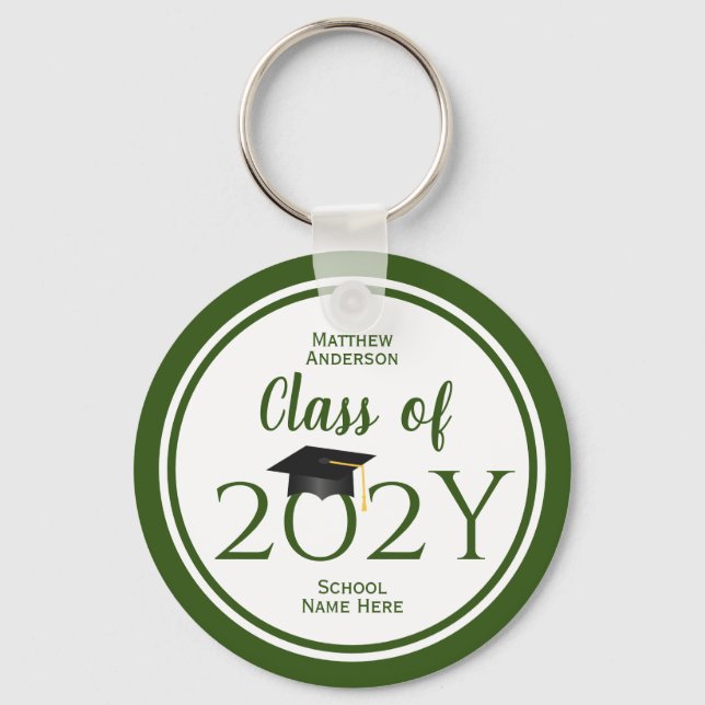 Class of 2022 Simple Elegant Navy Blue Graduation Keychain (Front)
