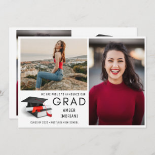 Class of 2022 Three Photo Graduation Announcement