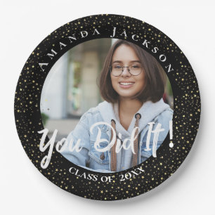 Class of 2022 You Did It Photo Graduation Party Paper Plate