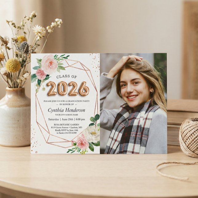 Class of 2023 Balloon Letters Photo Graduation Invitation (Creator Uploaded)