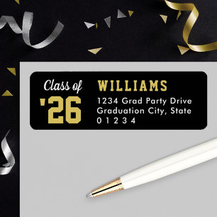Class of 2023 Black Gold Graduation Return Address