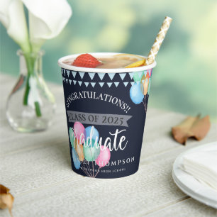 Class of 2023 Blue Congratulations Graduation Paper Cups