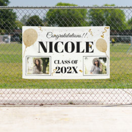 Class Of 2023 Bold Font Balloon Photo Graduation Banner