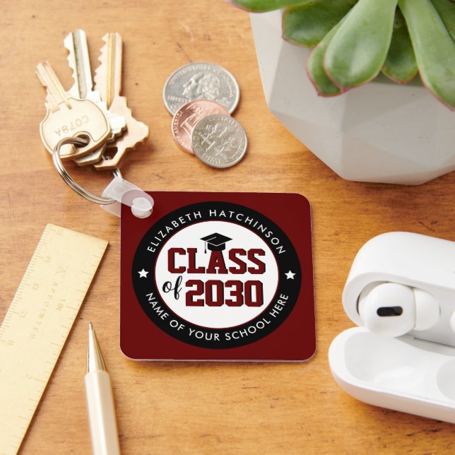 Class of 2023 Burgundy Red Graduate Graduation Keychain (Desk)