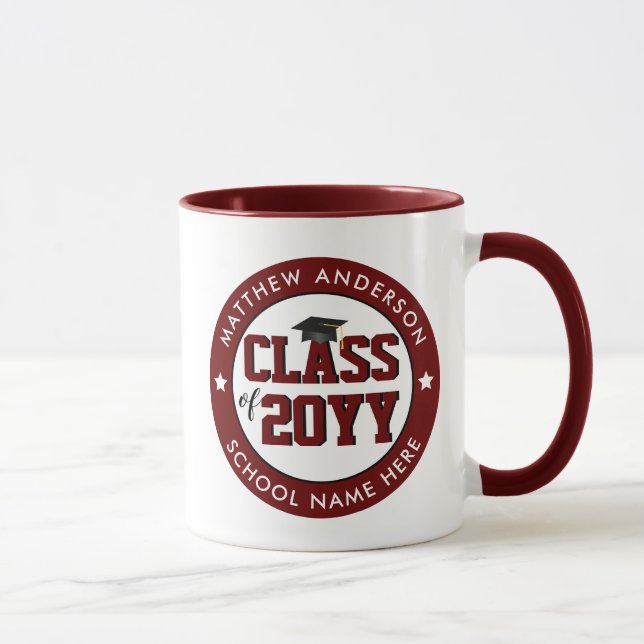 Class of 2023 Burgundy Red Graduate Graduation Mug (Right)