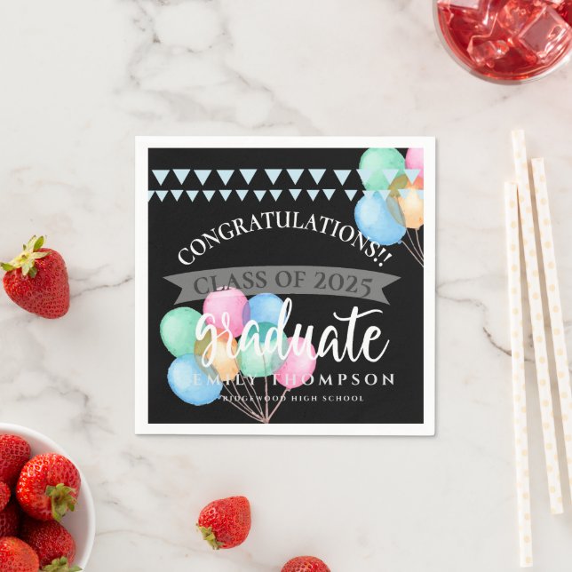 Class of 2023 Celebration Balloon Graduation Party Napkin (Insitu)
