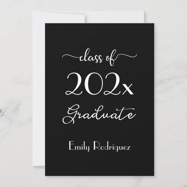 Class Of 2023 Chic Black White Graduation Party Invitation (Front)