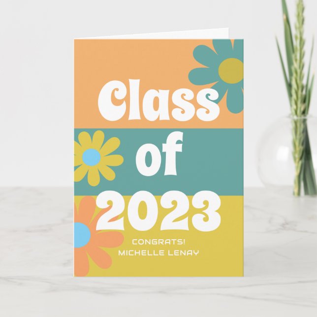 Class of 2023 Congratulations Retro Graduation Card (Front)