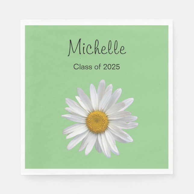 Class of 2023 Daisy Green Graduation Party Napkin (Front)