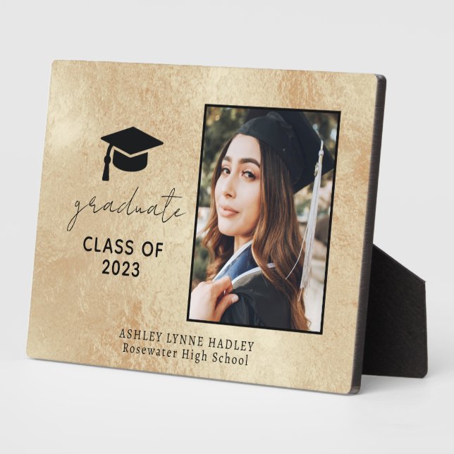 Class Of 2023 Gold Photo Graduation Plaque (Side)