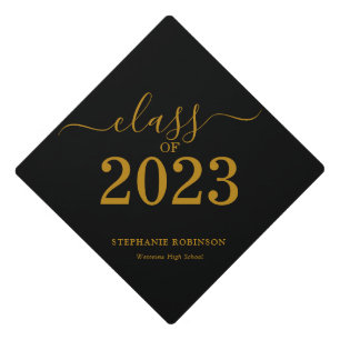 Class of 2023 Gold Script Graduation Cap Topper