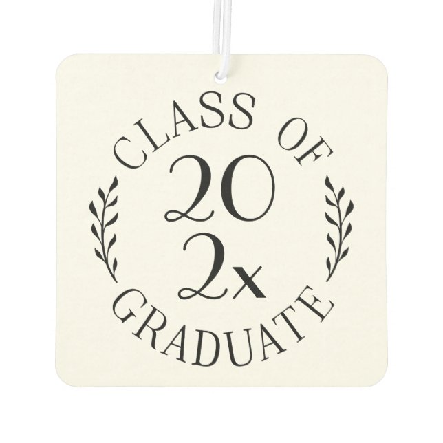 Class of 2023 Graduate Chic Black Emblem Air Freshener (Back)