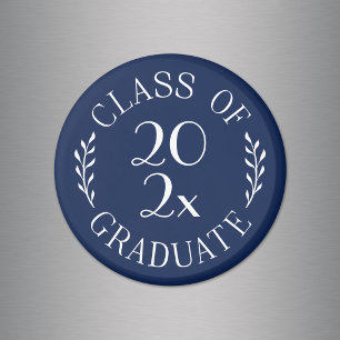 Class of 2023 Graduate Chic Typography Navy Blue Magnet