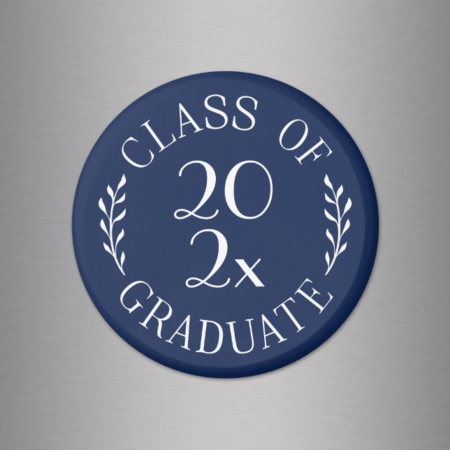 Class of 2023 Graduate Chic Typography Navy Blue Magnet (Class of Year Graduate Chic Typography Navy Blue Magnet in situ)
