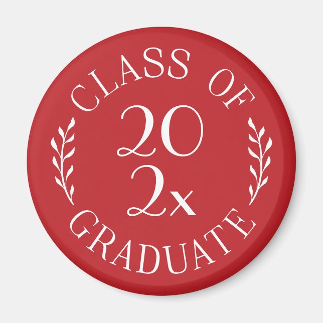 Class of 2023 Graduate Chic Typography Red Magnet (Front)