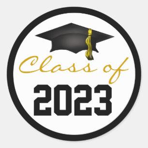 Class of 2023 Graduation Cap Classic Round Sticker