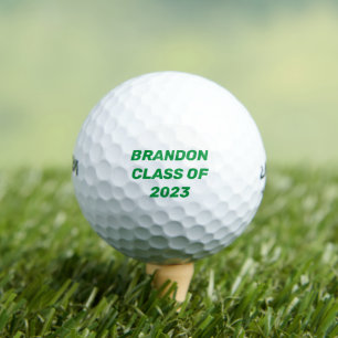 Class of 2023 Green Text Graduation College Golf Balls