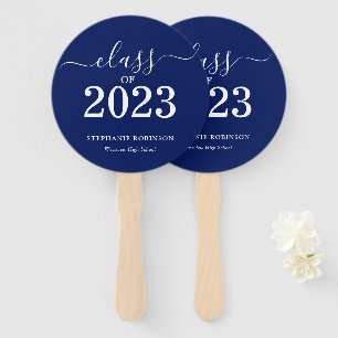 Class of 2023 Navy Blue Graduation Hand Fan