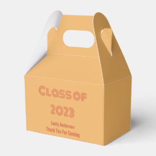 Class of 2023 Orange and Red-Orange Graduation Favor Box