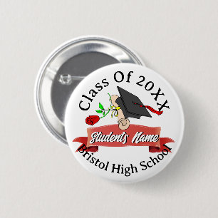 Class of 2023 Personalized Graduation Cap Diploma 2 Inch Round Button