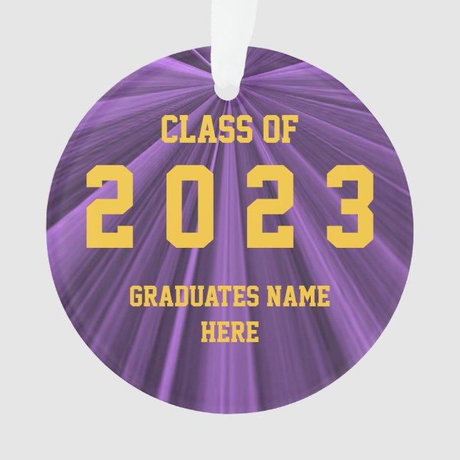 Class of 2023 Purple and Gold Ornament by Janz (Front)