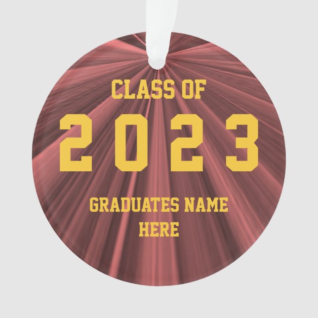 Class of 2023 Red and Gold Ornament by Janz (Front)