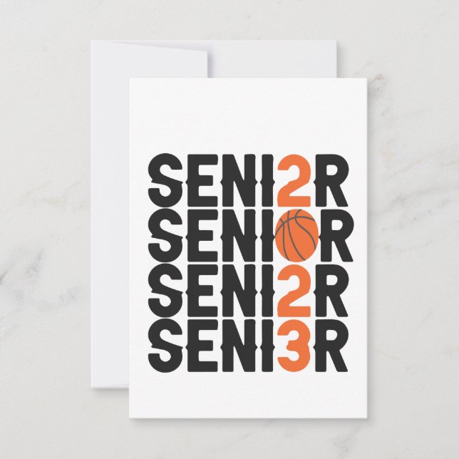 Class of  2023 Senior Basketball Graduation Gift Thank You Card (Front)