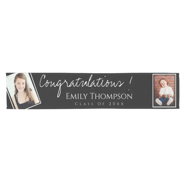 Class Of 2023 Two Photo Congrats Grad Table Runner (Horizontal)