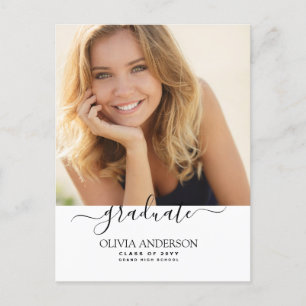 Class of 2023 White Photo Graduation Postcard