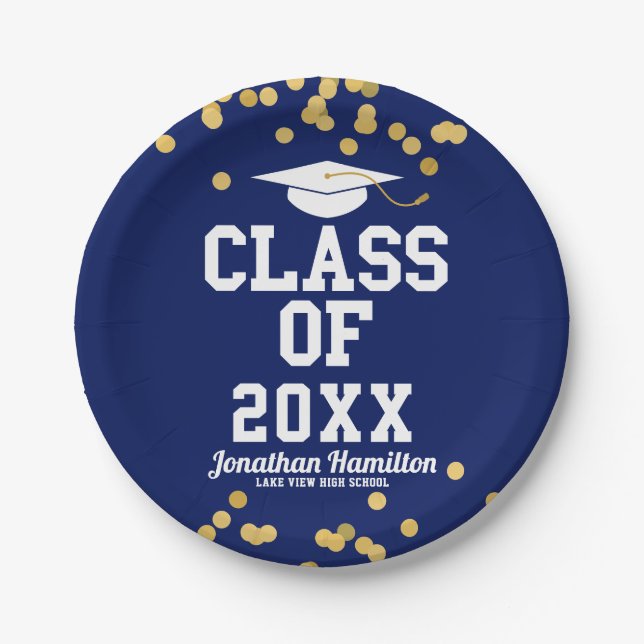 Class Of 2024 Blue Graduation Party  Paper Plate (Front)