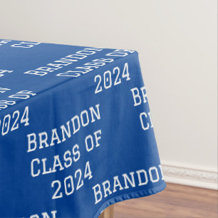 Class of 2024 Blue White Graduation Tablecloth