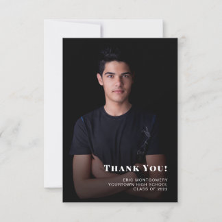 Class of 2024 Boy's Graduation Thank You Photo Card