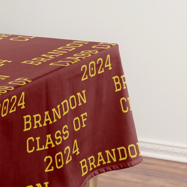 Class of 2024 Burgundy Minnesota Graduation Tablecloth (In Situ)