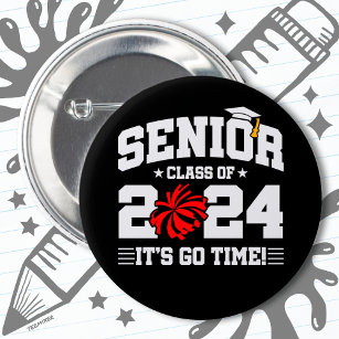 Class of 2024 Cheerleader Squad Cheer Senior 2024 2 Inch Round Button